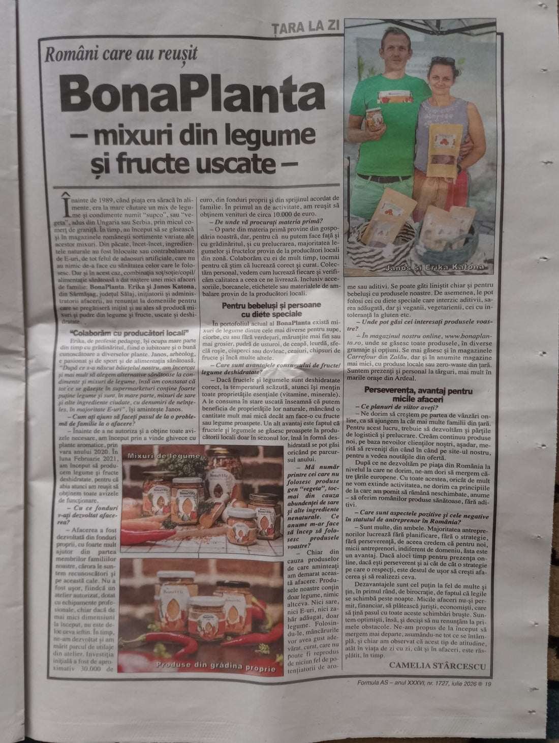 Bona Planta - mixuri de legume și fructe uscate. În: Formula AS, serialul ”Românii care au reușit”