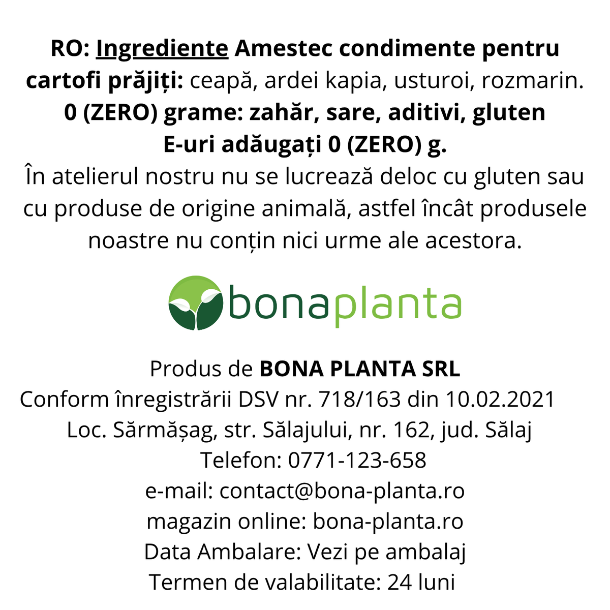 Amestec condimente pentru cartofi prăjiți (100 % natural) - Fără sare, zahăr, aditivi E-uri, adăugați