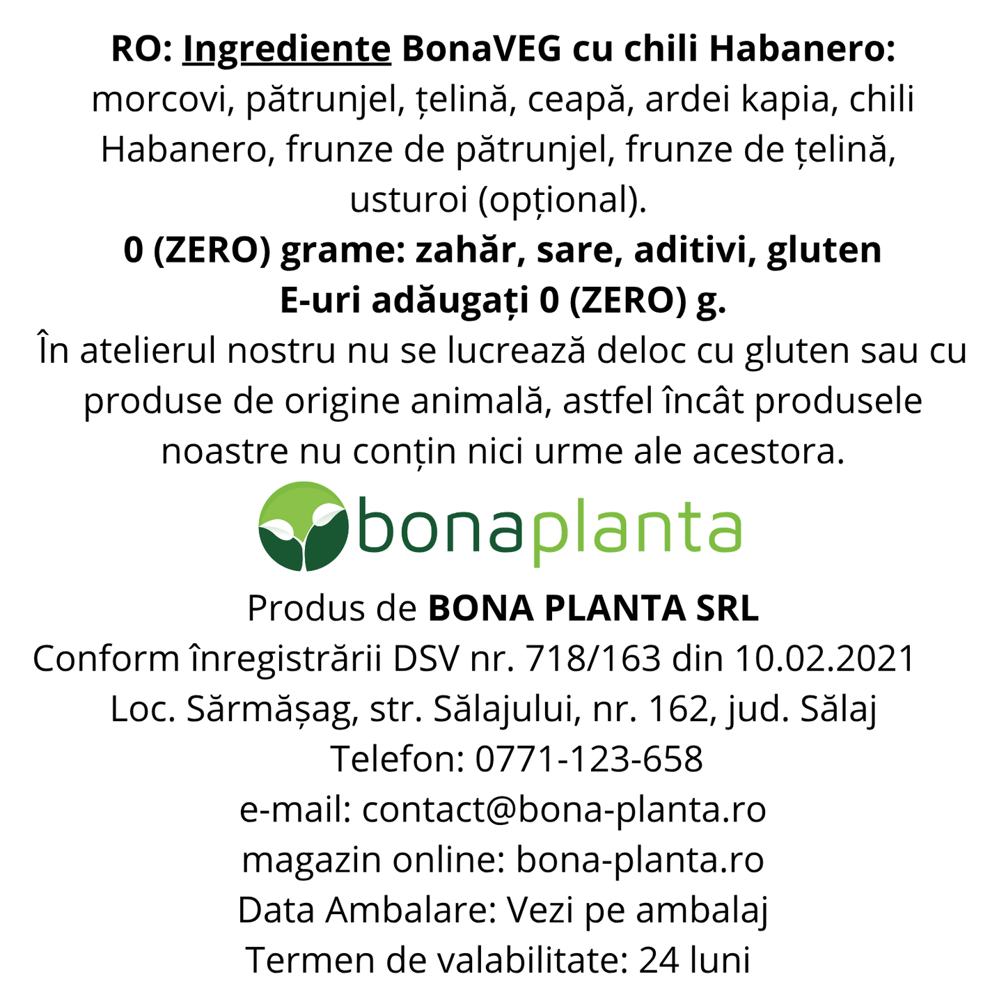 BonaVEG cu Chili Habanero (Mix de legume uscate iute) măcinat - Fără sare, zahăr, aditivi