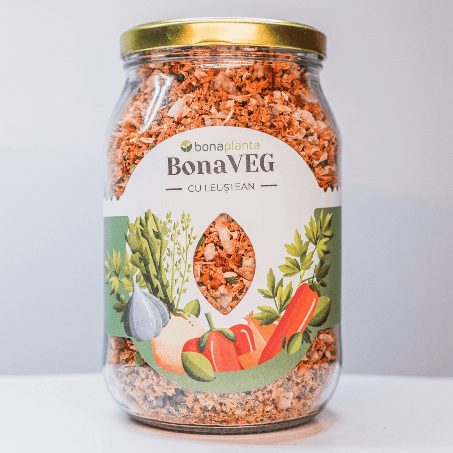 BonaVEG cu Leuștean (Mix de legume uscate) În bucăți mari de legume - Fără sare, zahăr, aditivi