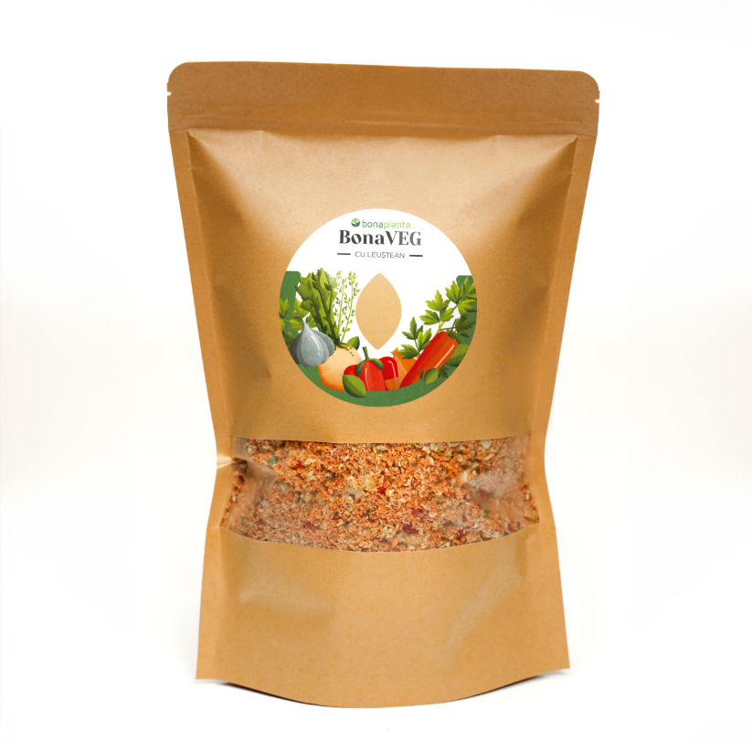 BonaVEG cu Leuștean (Mix de legume uscate) În bucăți mari de legume - Fără sare, zahăr, aditivi