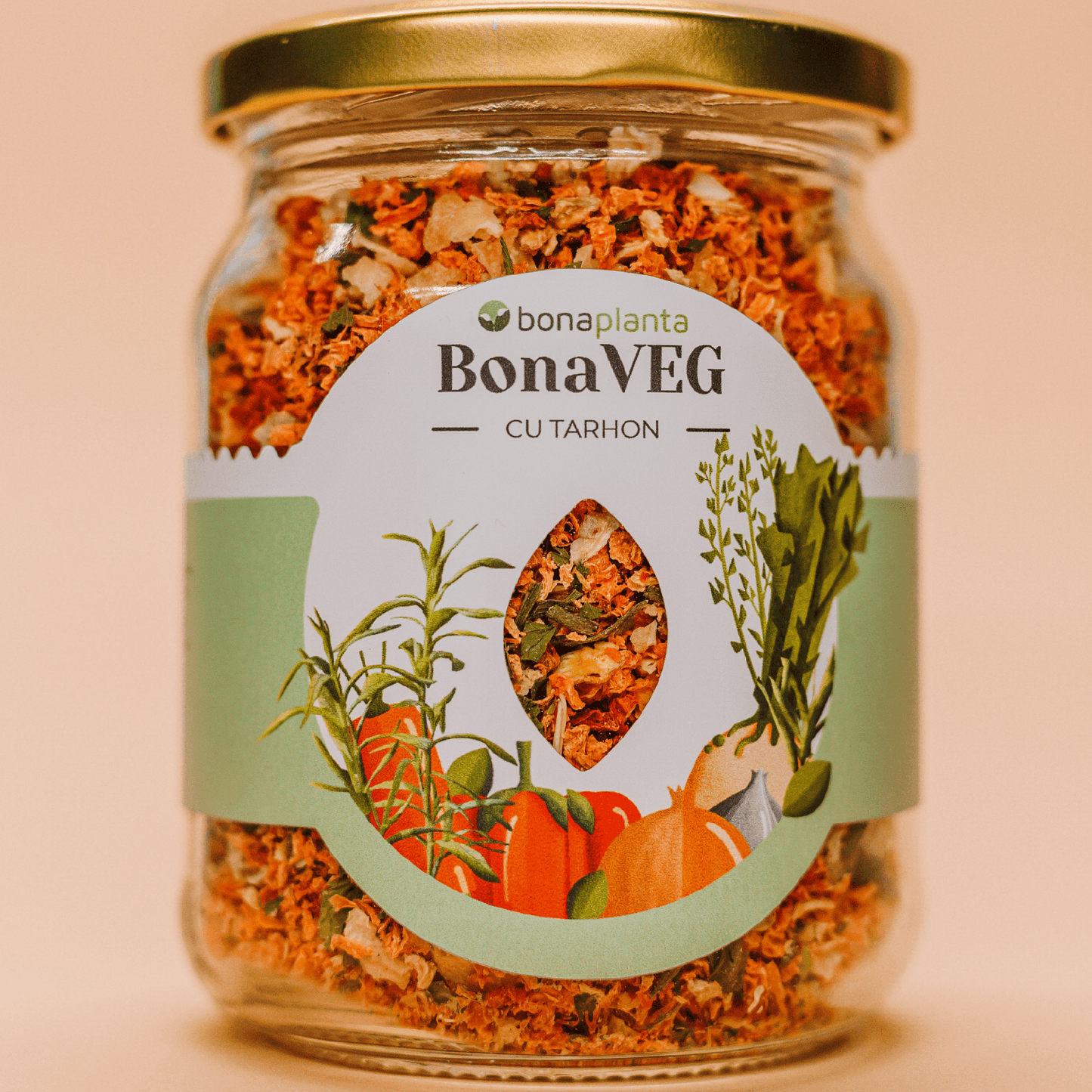 BonaVEG cu Tarhon (Mix de legume uscate) În bucăți mari de legume - Fără sare, zahăr, aditivi