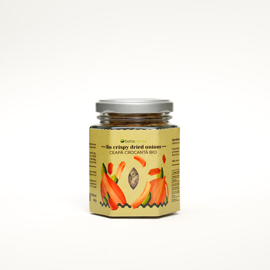 Ceapă crocantă  / Crispy dried onions (100 % natural) - Fără sare, zahăr, aditivi E-uri adăugați