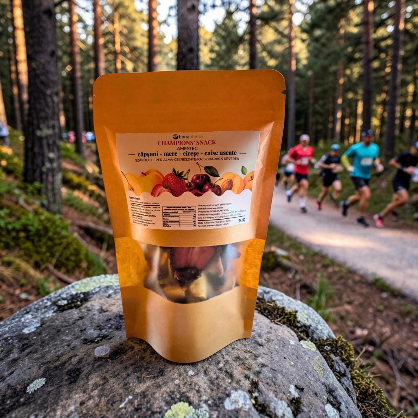 Champions' Snack - Amestec căpșuni, mere, cireșe, caise uscat  (100 % natural)