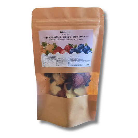 Amestec Pepene galben - Căpșuni - Afine uscate  (100 % natural)