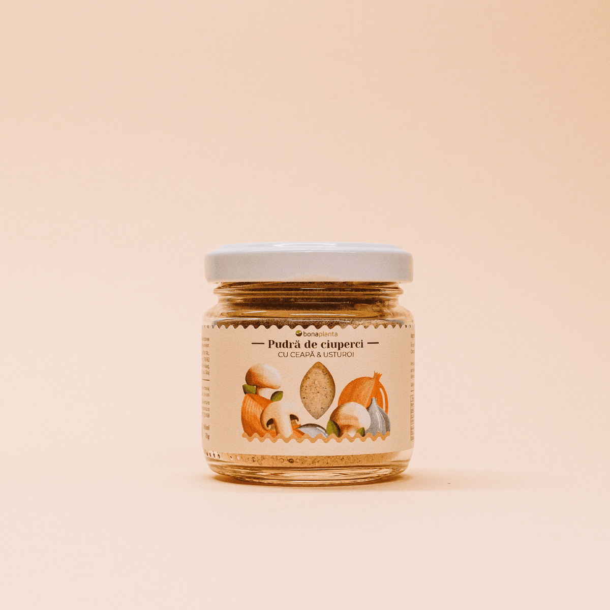 Pudră de Ciuperci Champignon cu ceapă și usturoi (100 % natural) - Fără sare, zahăr, aditivi, E-uri adăugați (Copy)