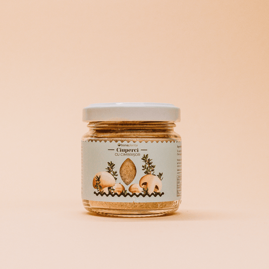 Pudră de Ciuperci Champignon cu cimbrișor (100 % natural) - Fără sare, zahăr, aditivi, E-uri adăugați