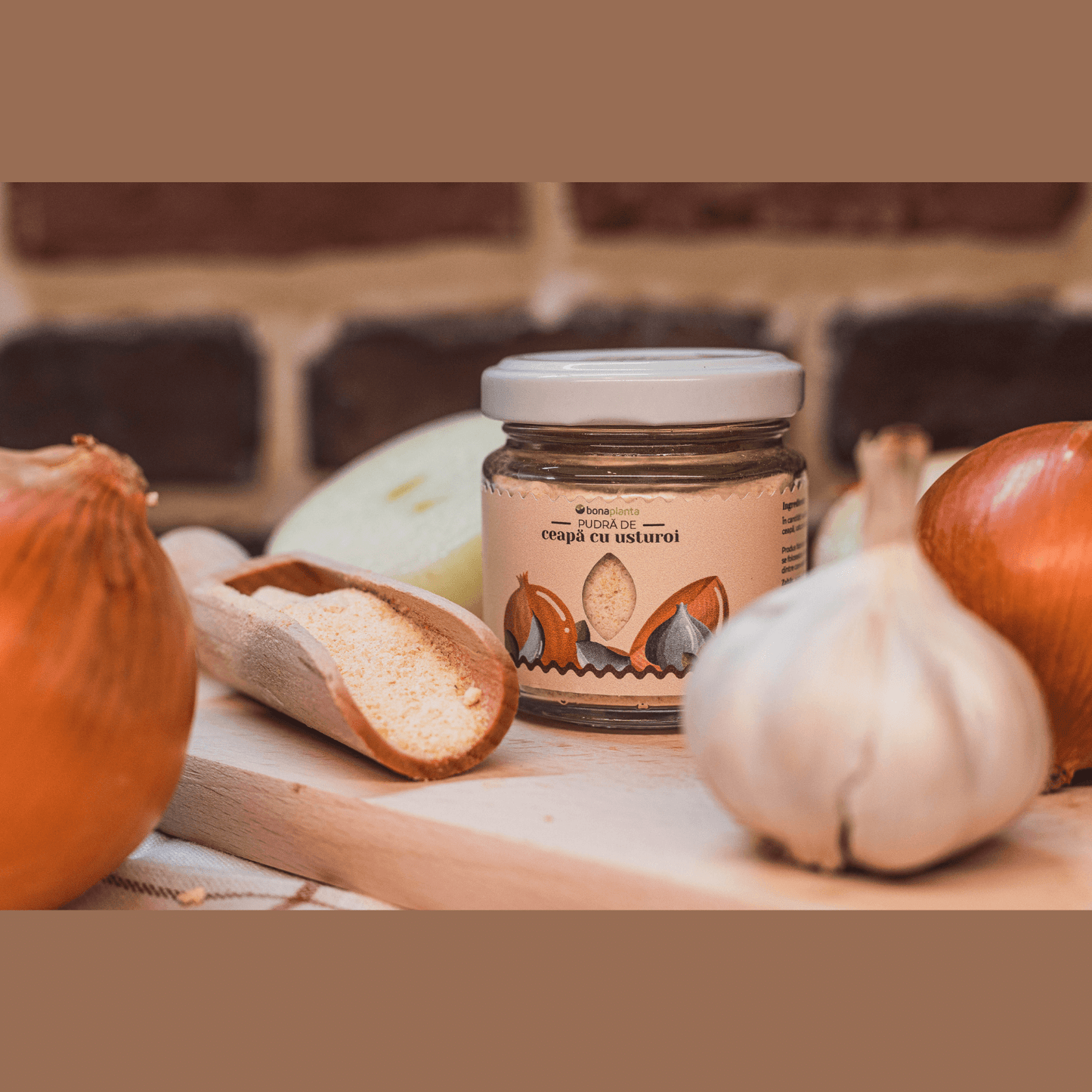 Pudră de ceapă cu usturoi (100 % natural) - Fără sare, zahăr, aditivi, E-uri adăugați