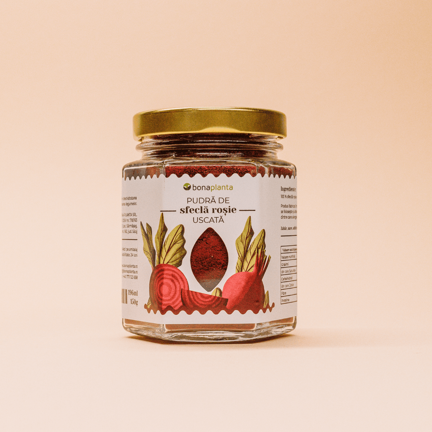 Pudră de sfeclă roșie uscată (100 % sfeclă r.) - Fără sare, zahăr, aditivi, E-uri adăugați