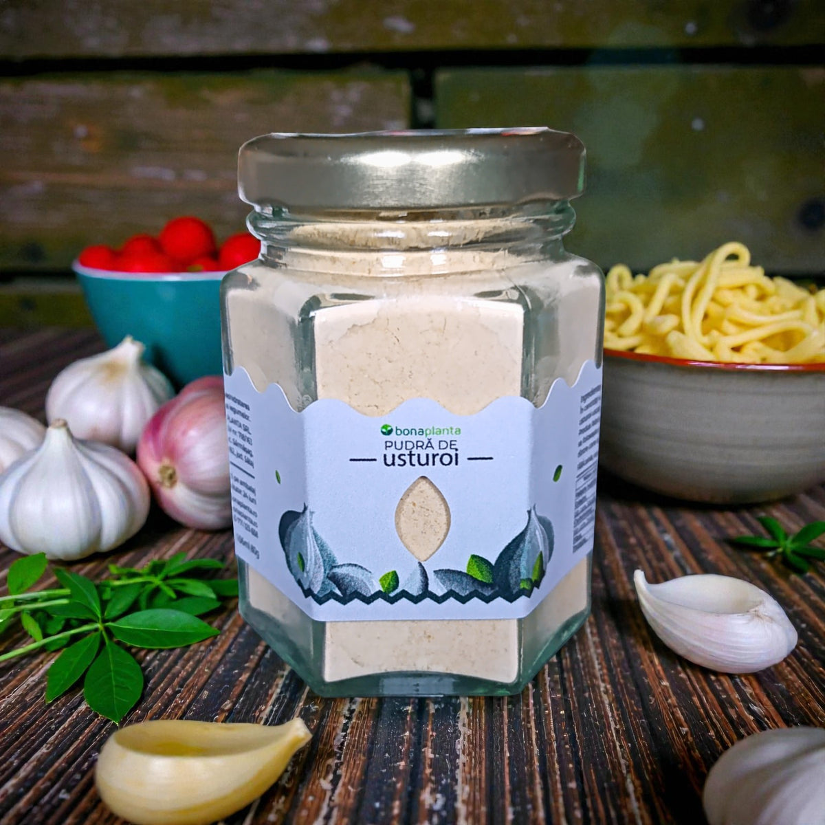 Pudră de usturoi (100 % natural) - Fără sare, zahăr, aditivi, E-uri adăugați